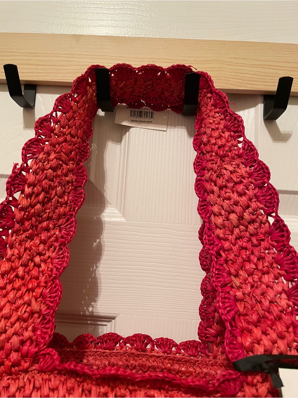 kate spade Red Woven Raffia Tote with Bow Detail - Picture 2 of 9